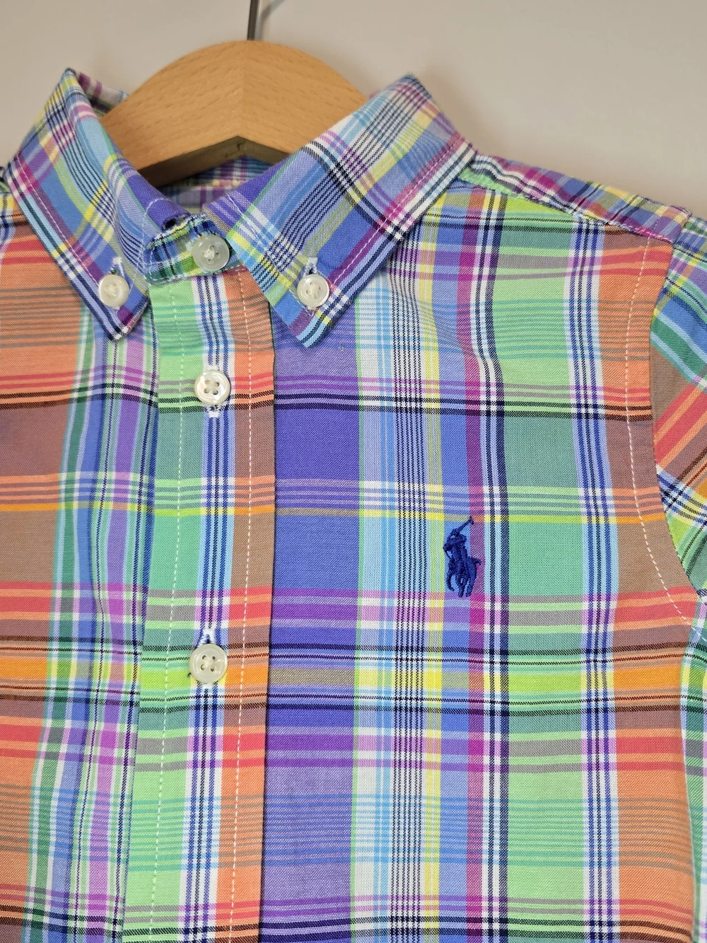 Ralph Lauren Boys' Multicolor Plaid Button-Down Shirt Cotton